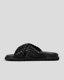 Sandals*Ava And Ever Phoebe Slide Sandals Black