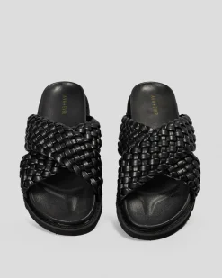 Sandals*Ava And Ever Phoebe Slide Sandals Black