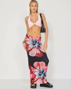 Bottoms*Ava And Ever Phuket Maxi Skirt Black/pink Floral