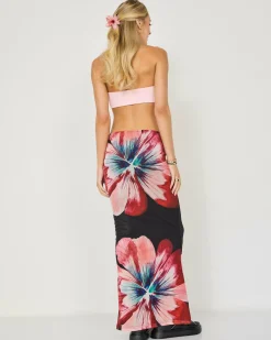Bottoms*Ava And Ever Phuket Maxi Skirt Black/pink Floral