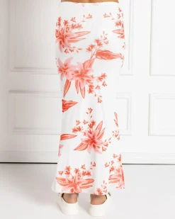 Bottoms*Ava And Ever Pia Maxi Skirt White/pink Floral