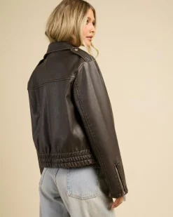 Best Pilot Faux Leather Bomber Jacket Women Jackets & Coats