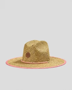 Headwear*Roxy Pina To My Colada Solid Panama Desert Flower