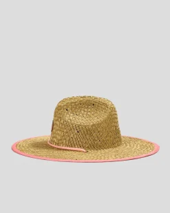 Headwear*Roxy Pina To My Colada Solid Panama Desert Flower