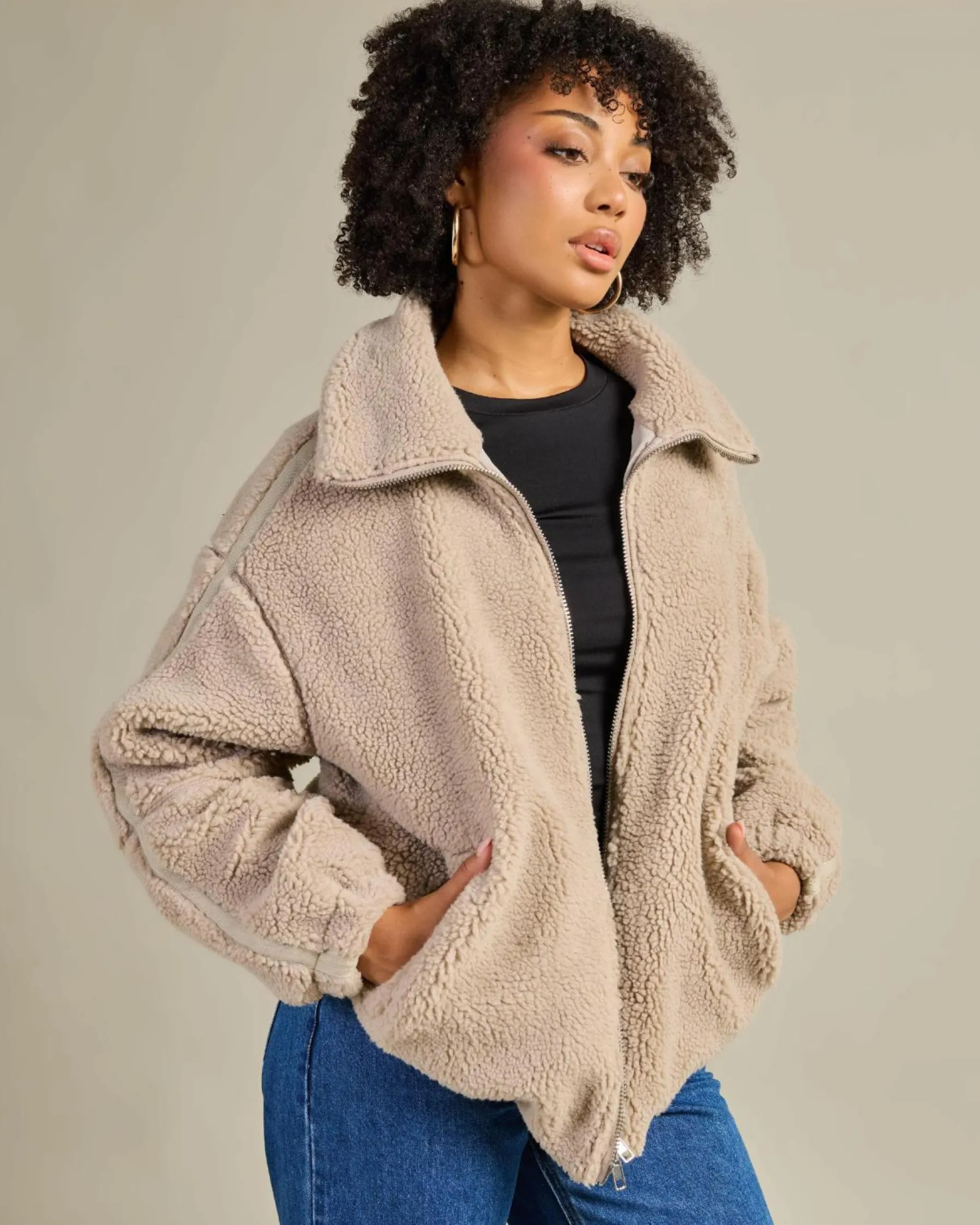 Jackets & Coats*Ava And Ever Pinnacle Faux Fur Jacket Taupe