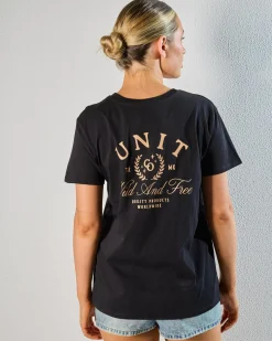 Tops*Unit Placid Regular Fit Ladies T-Shirt Black