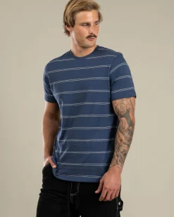 Tops & T-Shirts*Rip Curl Plain Stripe T-Shirt Light Navy