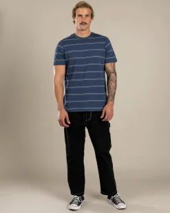 Tops & T-Shirts*Rip Curl Plain Stripe T-Shirt Light Navy
