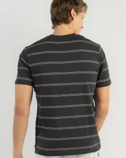 Tops & T-Shirts*Rip Curl Plain Stripe T-Shirt Washed Black