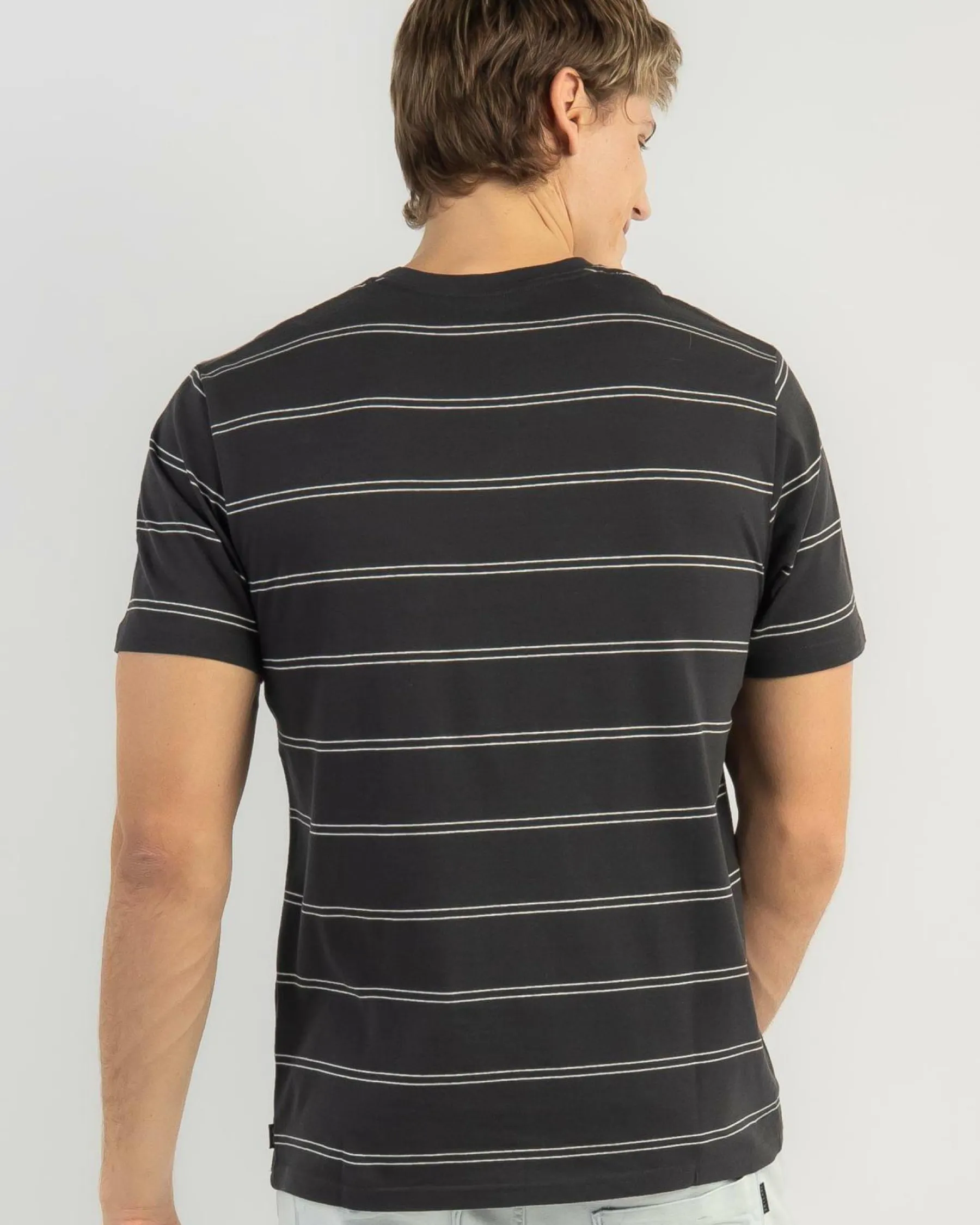 Tops & T-Shirts*Rip Curl Plain Stripe T-Shirt Washed Black