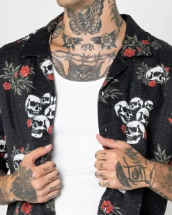 Tops & T-Shirts*Dexter Poisonous Short Sleeve Shirt Washed Black