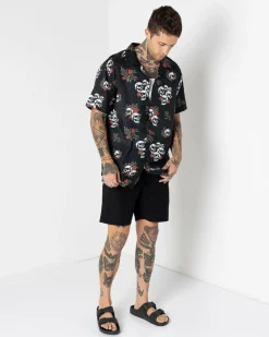 Tops & T-Shirts*Dexter Poisonous Short Sleeve Shirt Washed Black