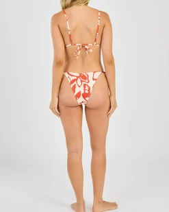 New Poppy Floral Tie Side High Cut Bikini Bottom Women Bikinis