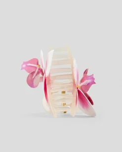 Face & Body*Karyn In LA Potter Orchid Hair Claw Clip White/pink