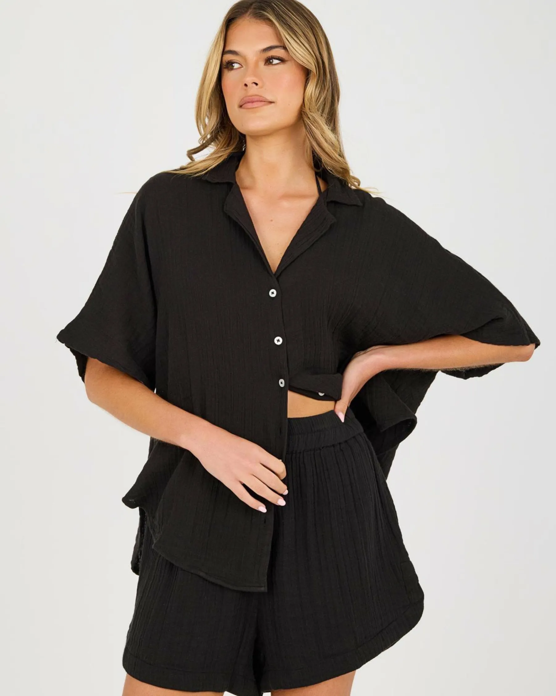Sets|Tops*Rip Curl Premium Surf Short Sleeve Shirt Black