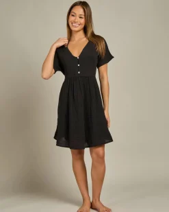 Dresses*Rip Curl Premium Surf Short Sleeve Dress Black