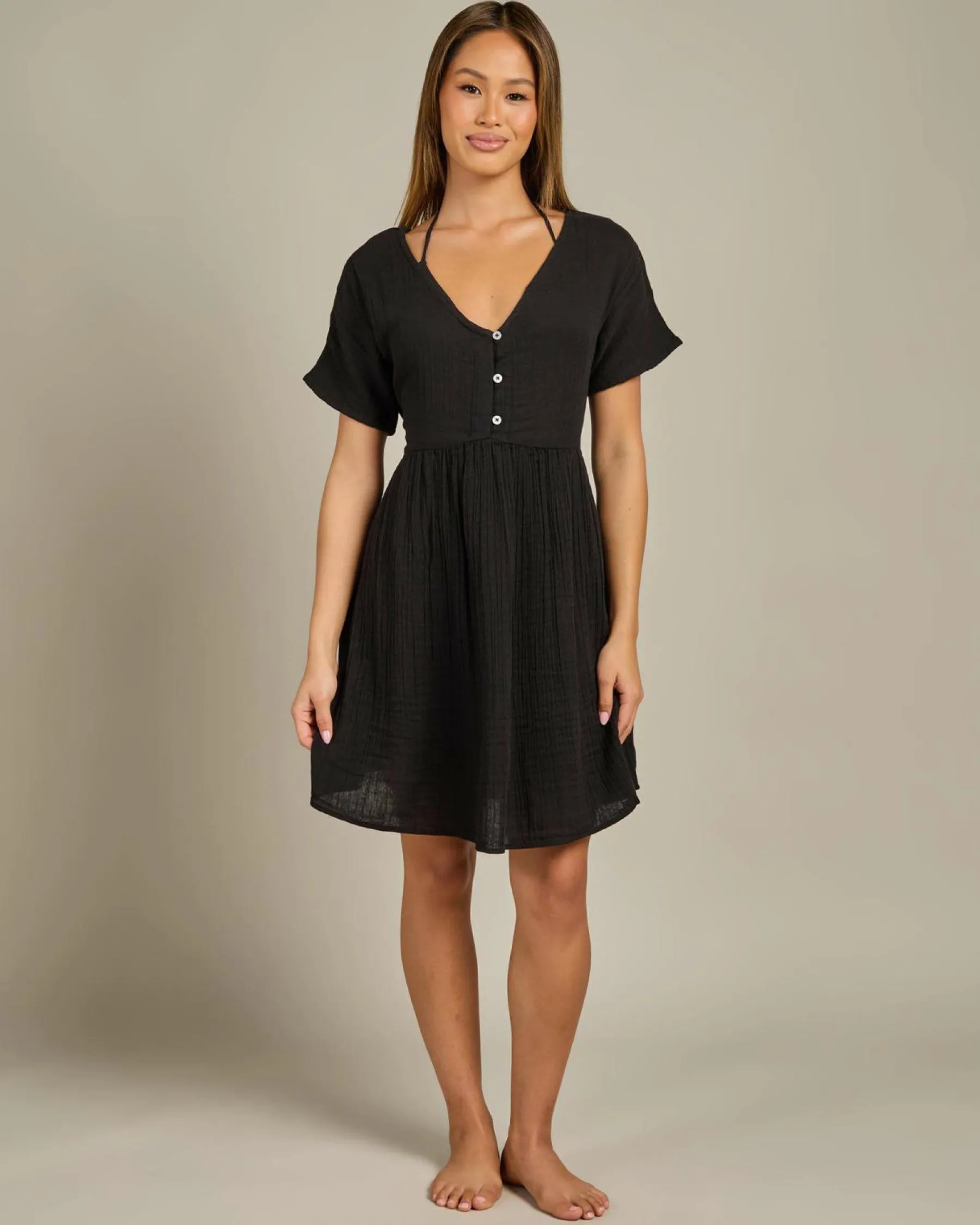 Dresses*Rip Curl Premium Surf Short Sleeve Dress Black