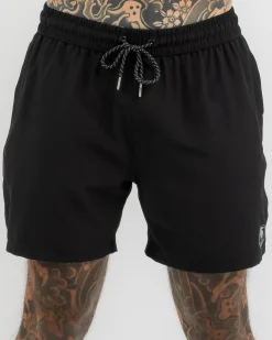 Board Shorts|Activewear*Sparta Prime Elastic Waist Shorts Black