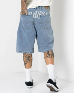 Denim|Shorts & Bottoms*S-Double Print Denim Standard Shorts Light Blue