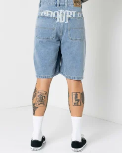Denim|Shorts & Bottoms*S-Double Print Denim Standard Shorts Light Blue