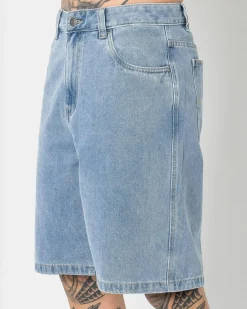 Denim|Shorts & Bottoms*S-Double Print Denim Standard Shorts Light Blue