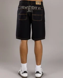 Denim|Shorts & Bottoms*S-Double Print Denim Standard Shorts Double Dye Black