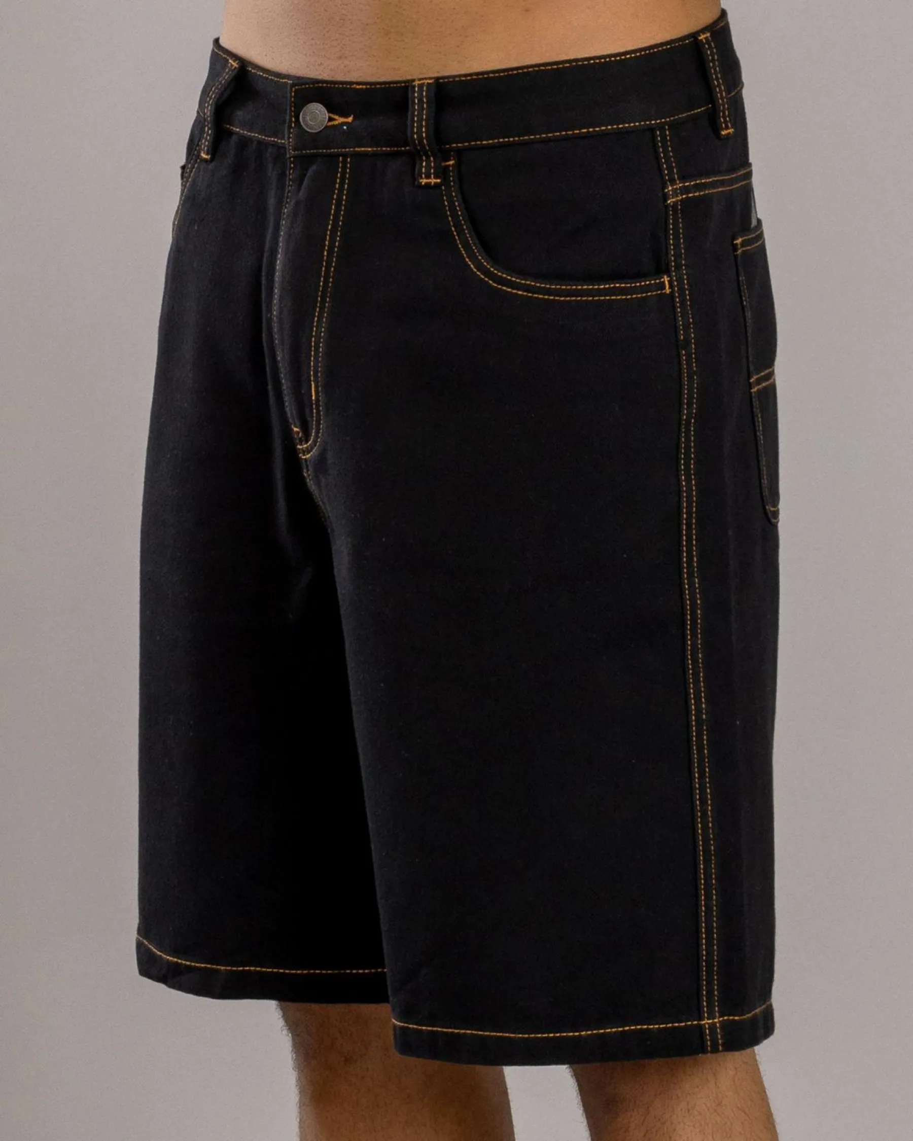 Denim|Shorts & Bottoms*S-Double Print Denim Standard Shorts Double Dye Black