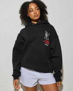 Jumpers & Hoodies*Nena & Pasadena Prone Box Fit Hoodie Jet Black