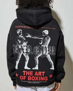 Jumpers & Hoodies*Nena & Pasadena Prone Box Fit Hoodie Jet Black
