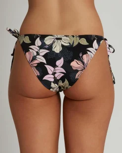 Bikinis*Roxy PT Beach Classic Tie Side Bikini Bottom Anthracite Sunny Floral Swim