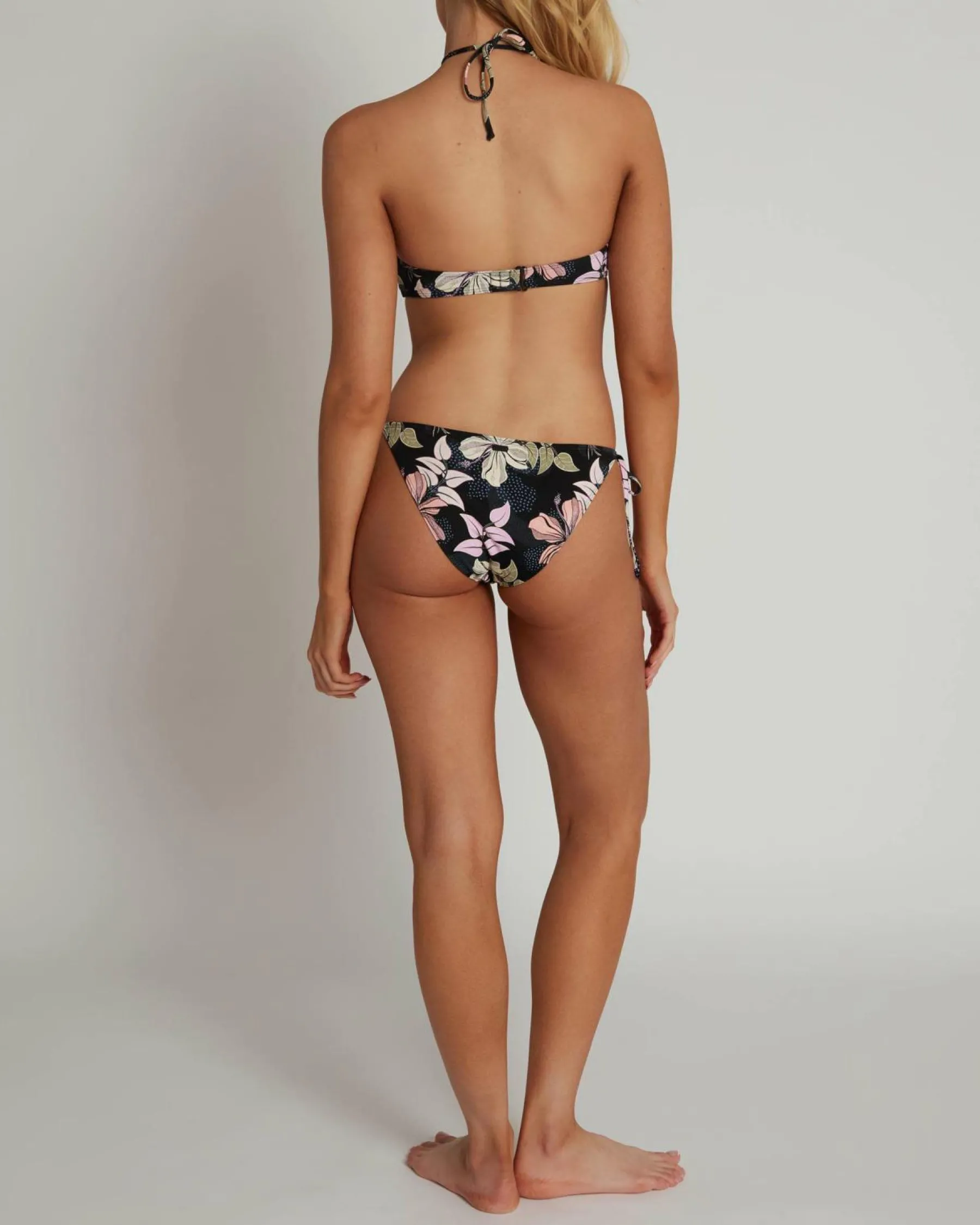 Bikinis*Roxy PT Beach Classic Tie Side Bikini Bottom Anthracite Sunny Floral Swim