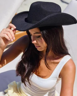 Headwear*Ava And Ever Queen B Felt Hat Black