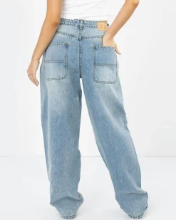 Denim|Bottoms*DESU Queens Baggy Jeans Blasted Mid Blue