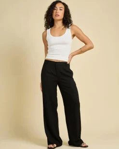 Sets|Linen Blend*Mooloola Quin Vanessa Pants Black