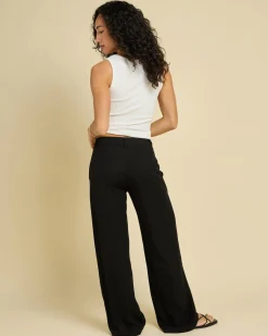 Sets|Linen Blend*Mooloola Quin Vanessa Pants Black