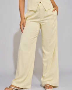 Sets|Linen Blend*Mooloola Quin Vanessa Pants Butter