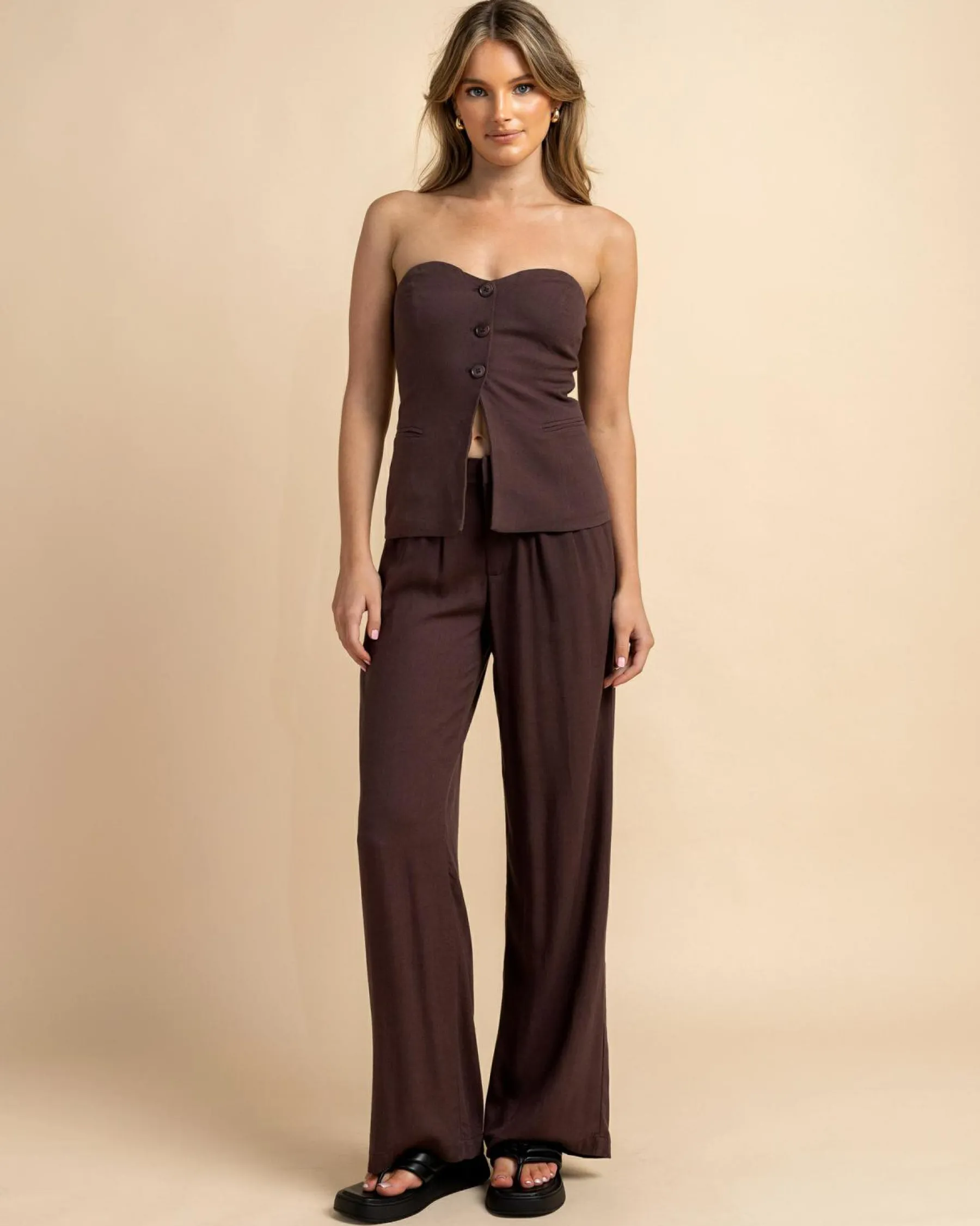 New Quin Vanessa Vest Women Linen Blend|Tops