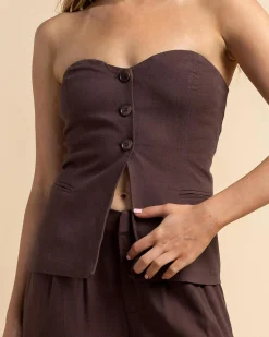 New Quin Vanessa Vest Women Linen Blend|Tops