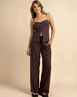 New Quin Vanessa Vest Women Linen Blend|Tops