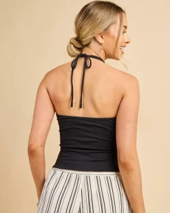 Tops*Ava And Ever Quinn Halter Top Black