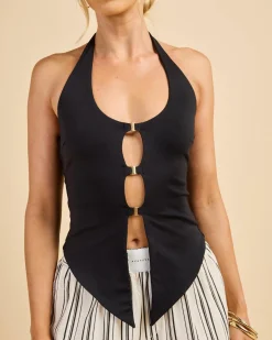 Tops*Ava And Ever Quinn Halter Top Black