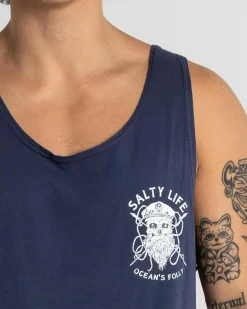 Tops & T-Shirts*Salty Life Raider Singlet Navy