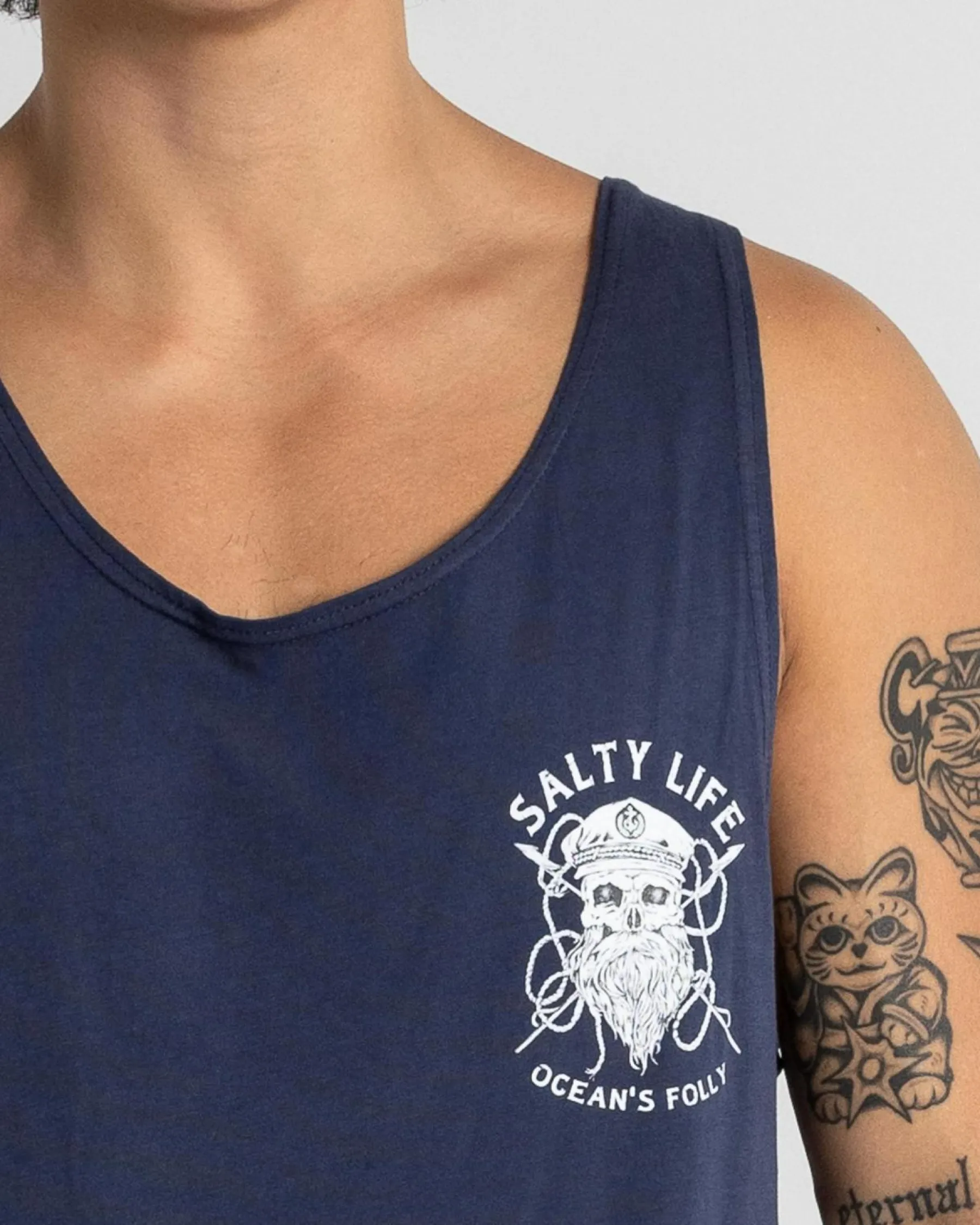 Tops & T-Shirts*Salty Life Raider Singlet Navy