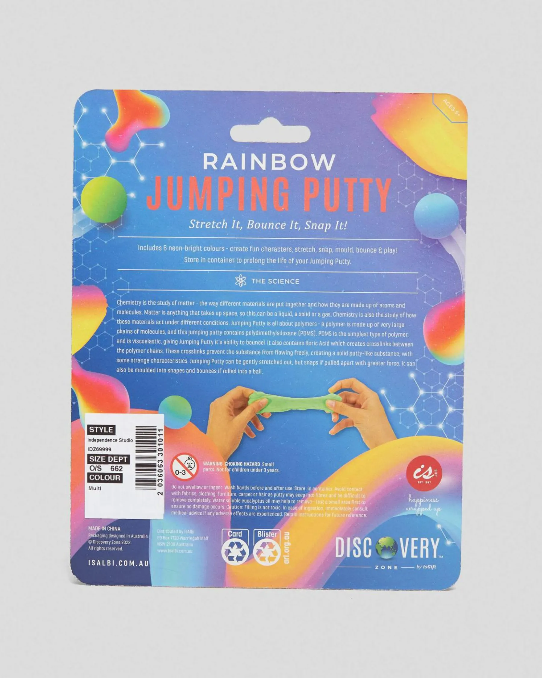 Gifts & Novelty|Gifts & Novelty*Independence Studio Rainbow Jumping Putty Multi