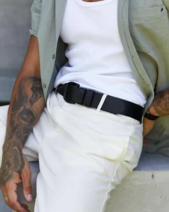 Belts*Lucid Rancher Leather Belt Black/matt Black
