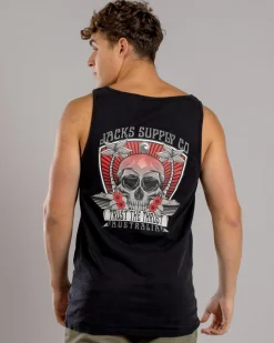 Tops & T-Shirts*Jacks Rapture Singlet Black Acid