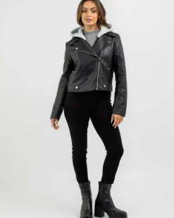 Jackets & Coats*Ava And Ever Raven Faux Leather Jacket Black