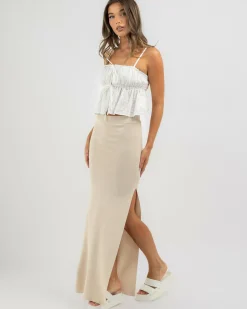 Bottoms*Mooloola Raya Maxi Skirt Stone