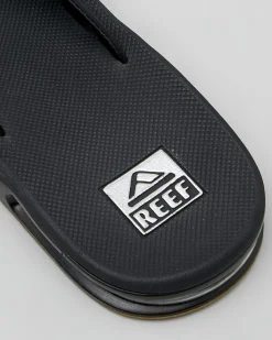 Slides*Reef Fanning Thongs Black/silver