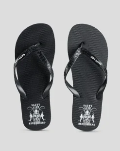 Flip Flops & Sandals*Salty Life Reel Legend Thongs Black/white